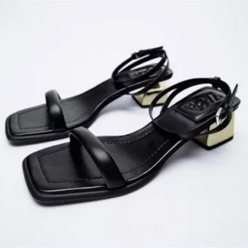 ZARA Elegant Black Strappy Sandals